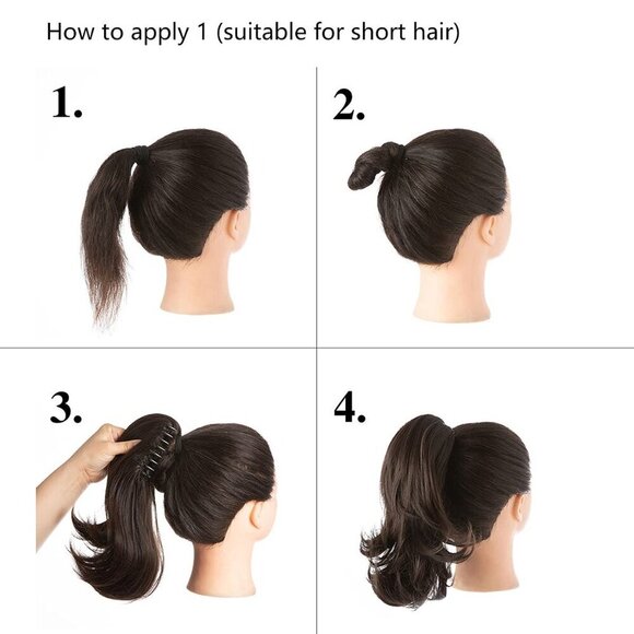 Claw Clip Hair Extension Synthetic Wavy Curly Drawstring Ponytail Women Girls main image 2